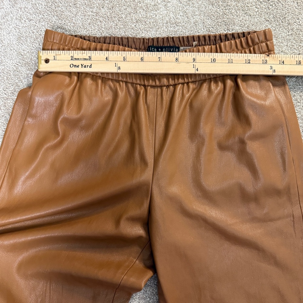 Alice + Olivia - Vegan Leather Joggers in Camel - size Small - EUC - Picture 7 of 13